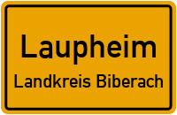 Ortsschild Laupheim.Landkreis Biberach